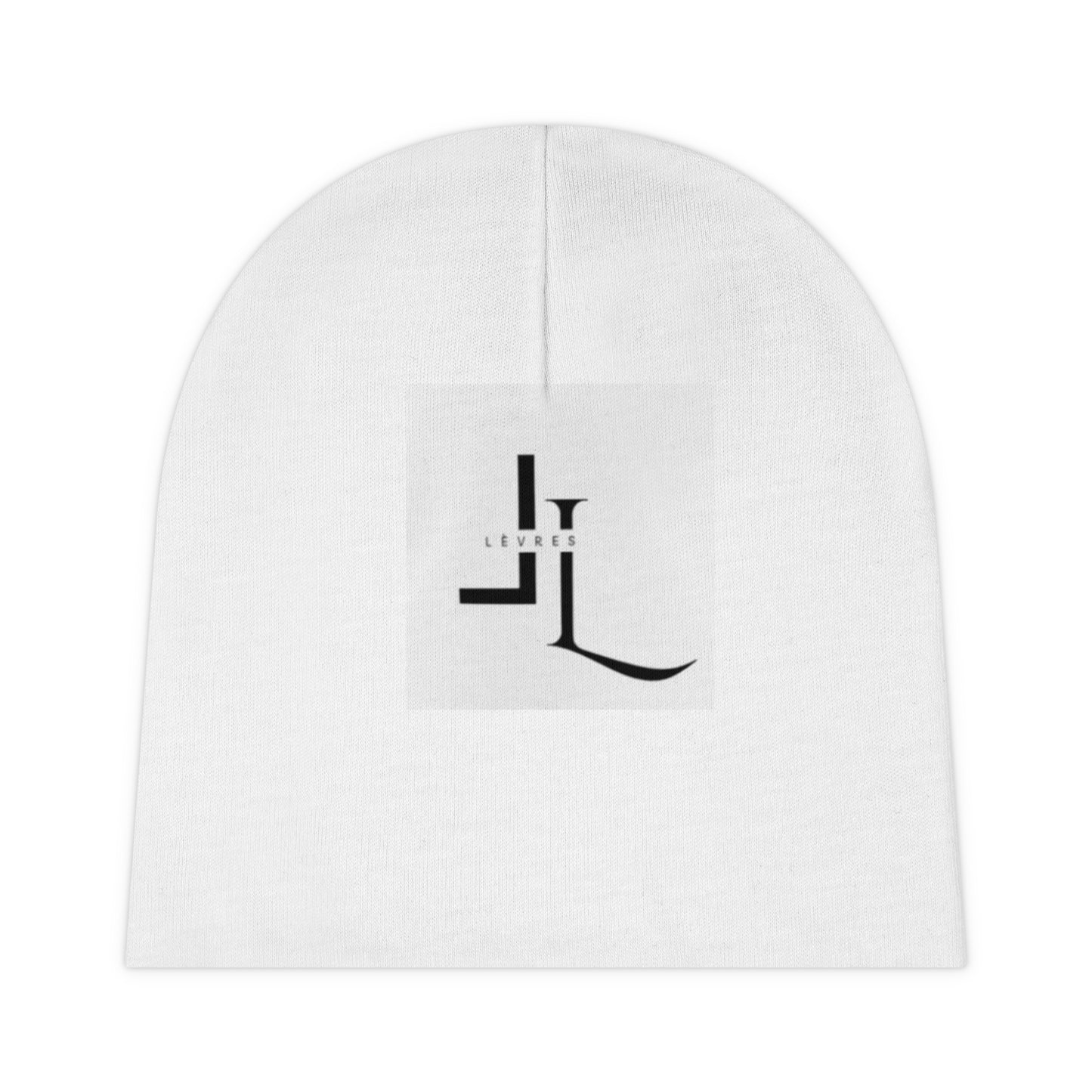 Minimalist Monogram Baby Beanie — JL Logo Knit Hat for Newborns